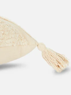 Almofada Decorativa Retangular Tufada Com Franjas