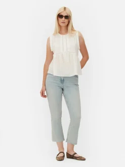 Blusa S/ Mangas Folhos