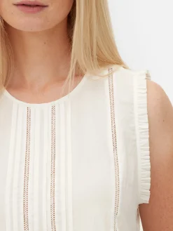 Blusa S/ Mangas Folhos