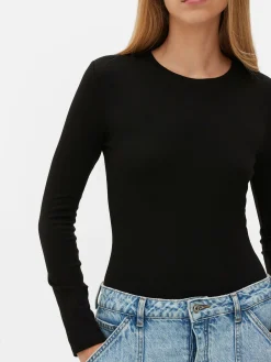 Body Canelado Manga Comprida