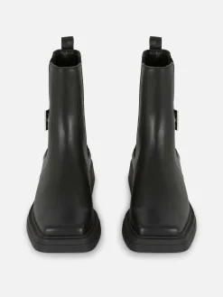 Bota SChelsea Imitação Pele Biqueira Quadrada