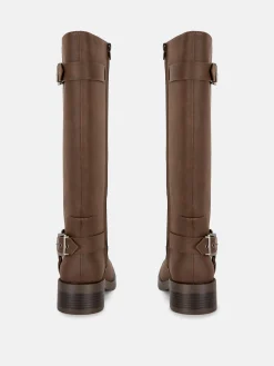 Botas Estilo Motard Biqueira Quadrada