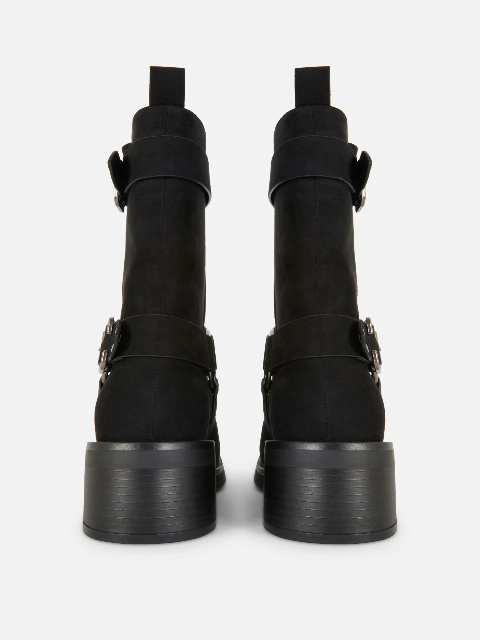 Botas Estilo Motard Imitação Camurça