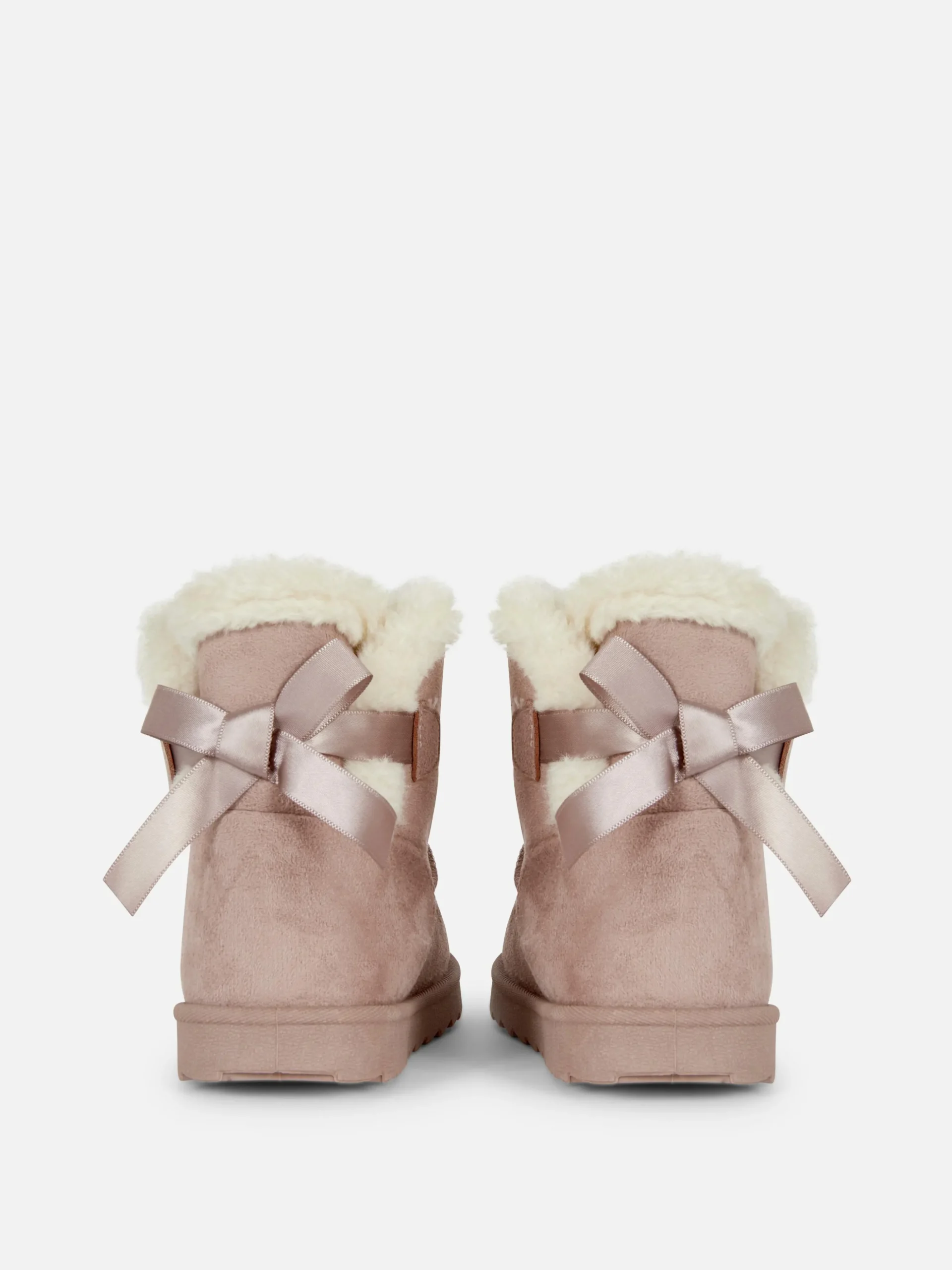 Botas Forro Pelúcia Laço Atrás