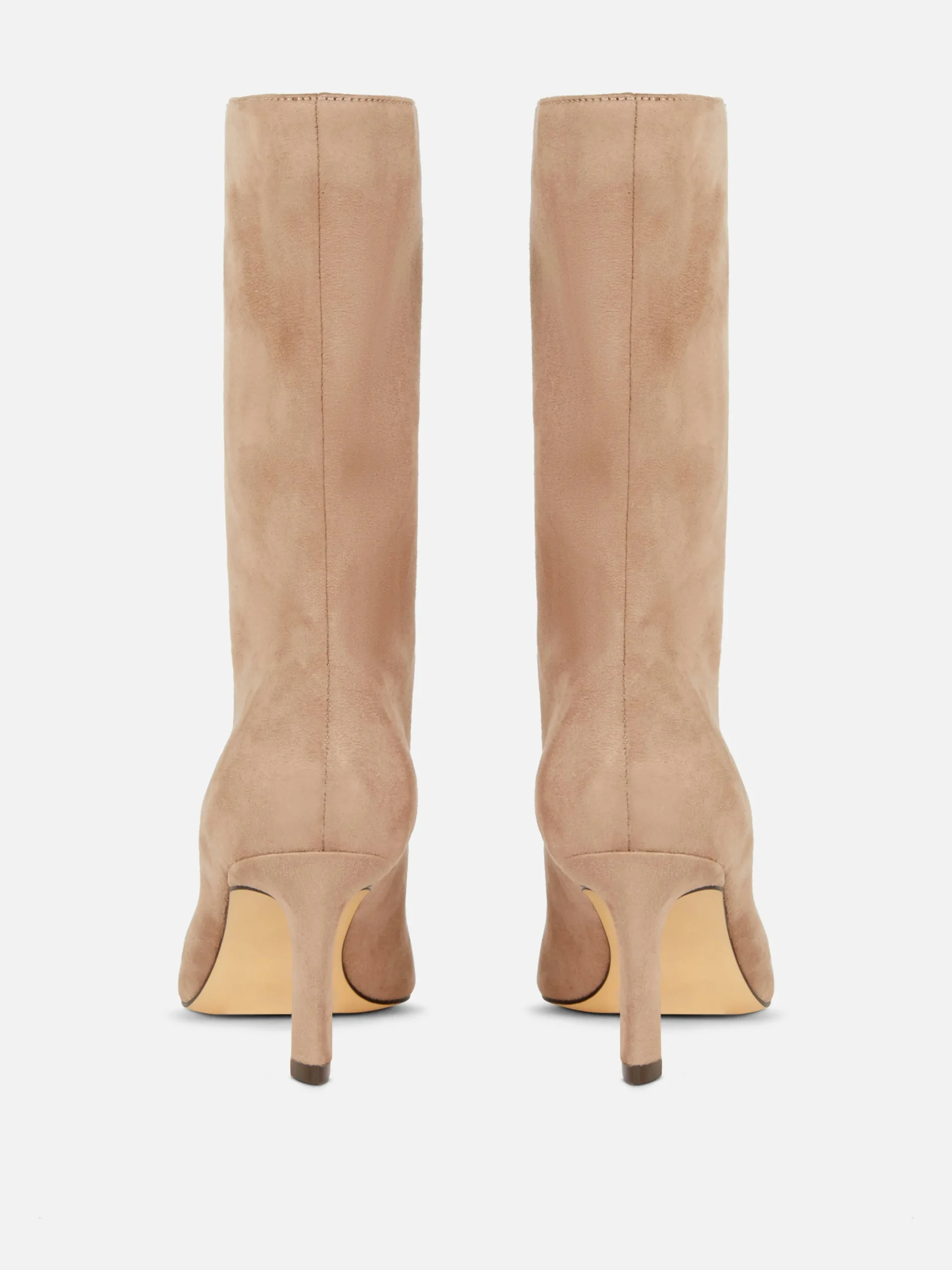 Botas Salto Agulha Imitação Camurça