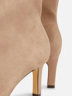 Botas Salto Agulha Imitação Camurça