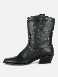 Botins Estilo Vcowboy Tachas
