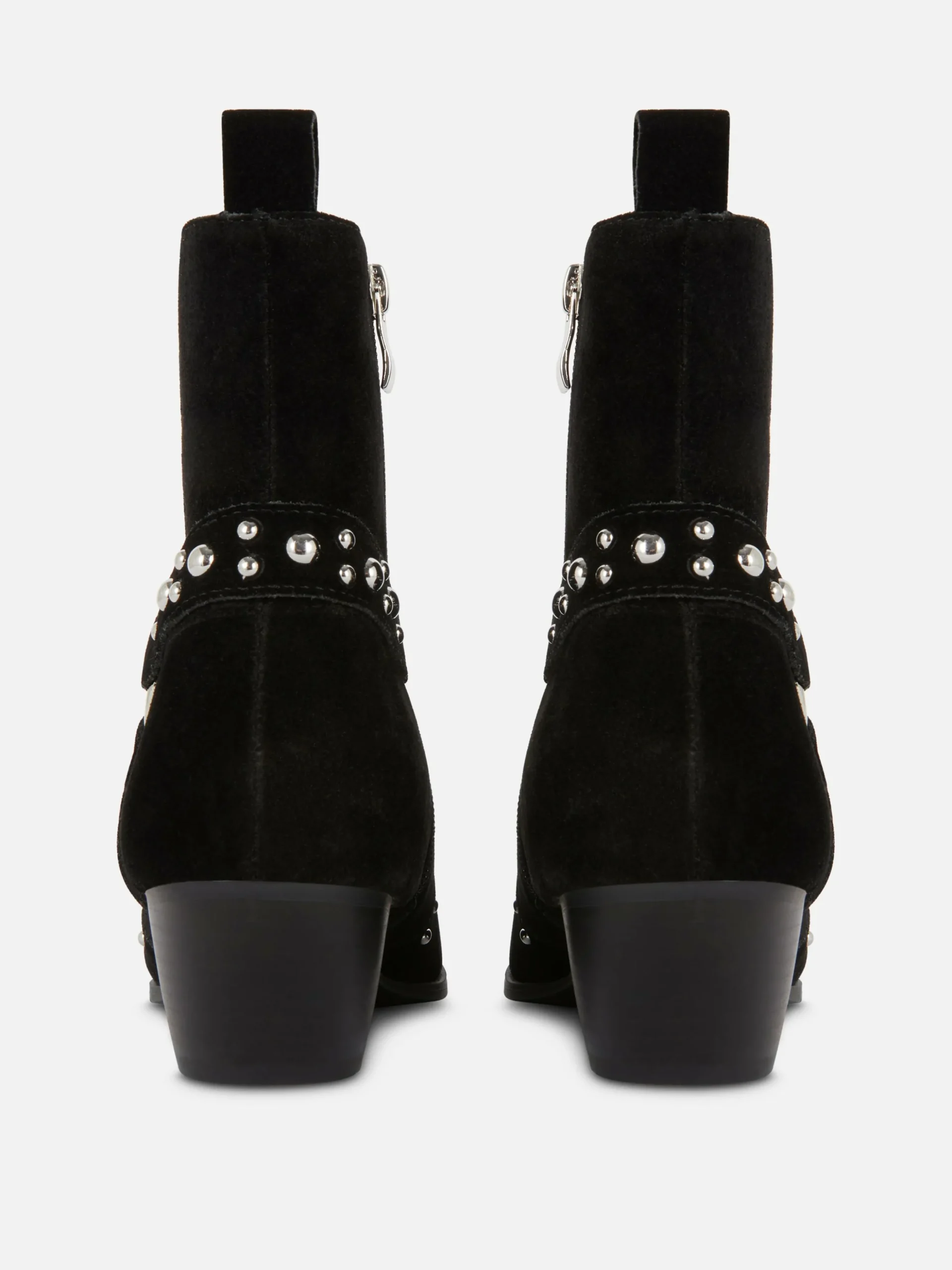 Botins Imitação Camurça Tachas Rita Ora