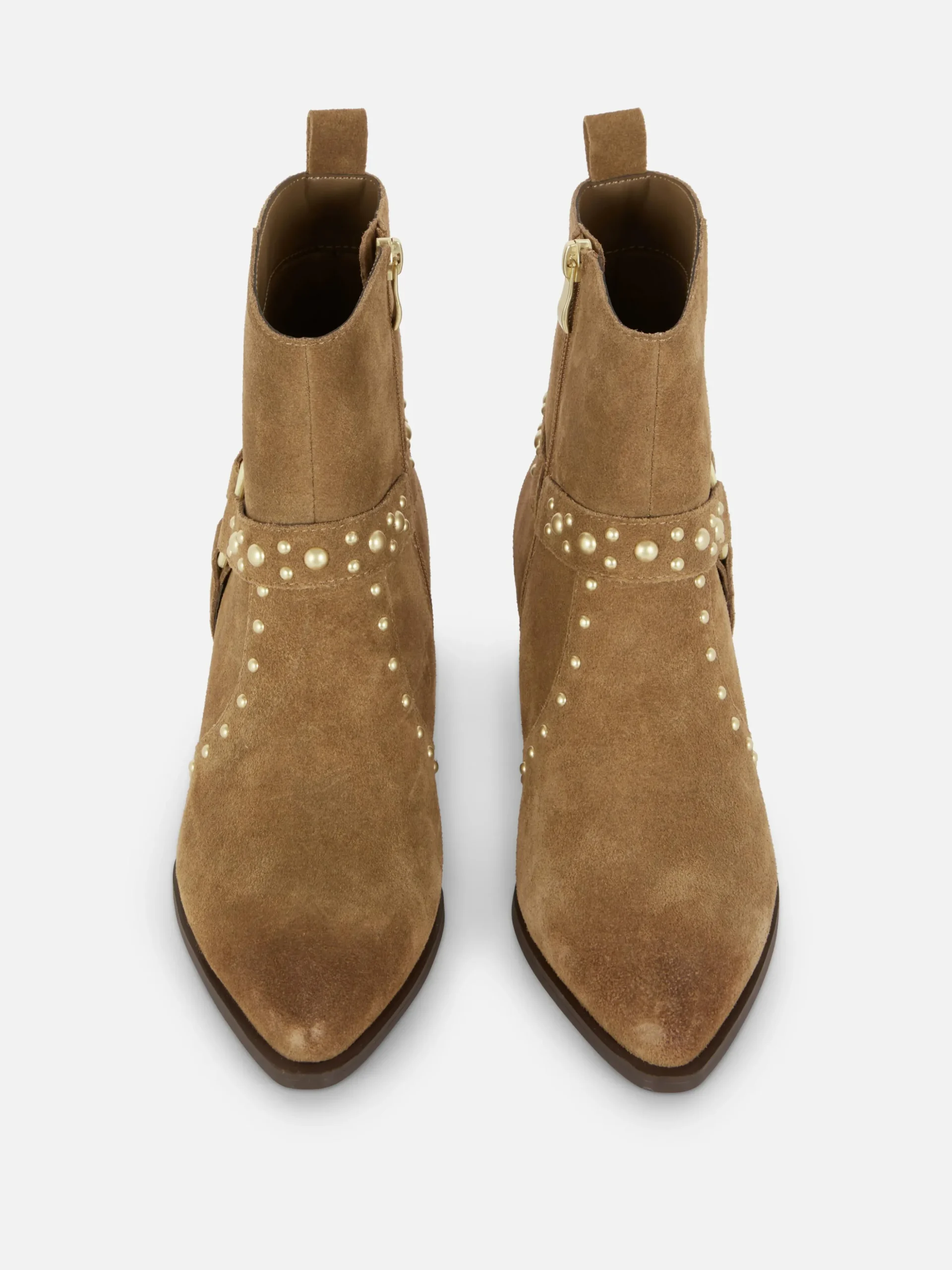 Botins Imitação Camurça Tachas Rita Ora