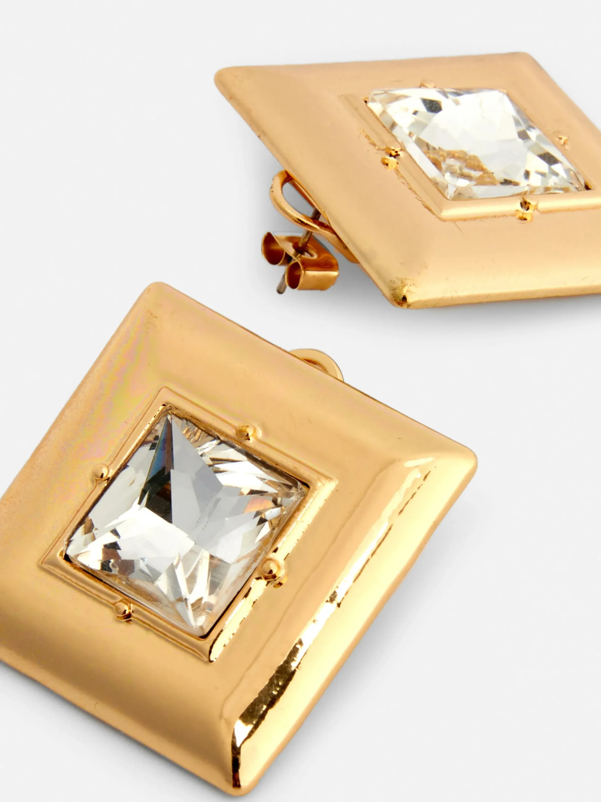 Brincos Pequenos Quadrados Imitação Pedras Rita Ora