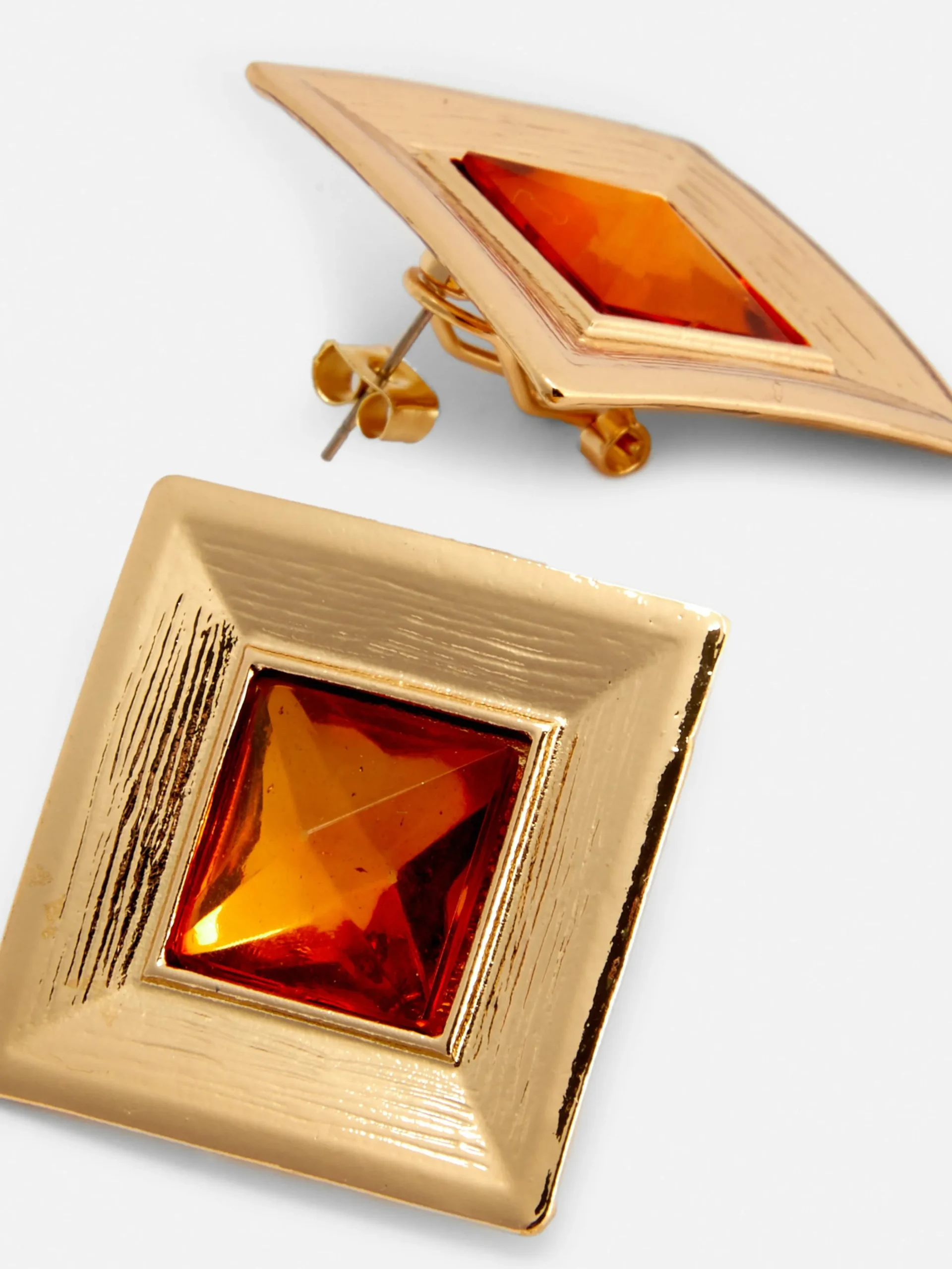 Brincos Quadrados Imitação Pedras Preciosas Rita Ora