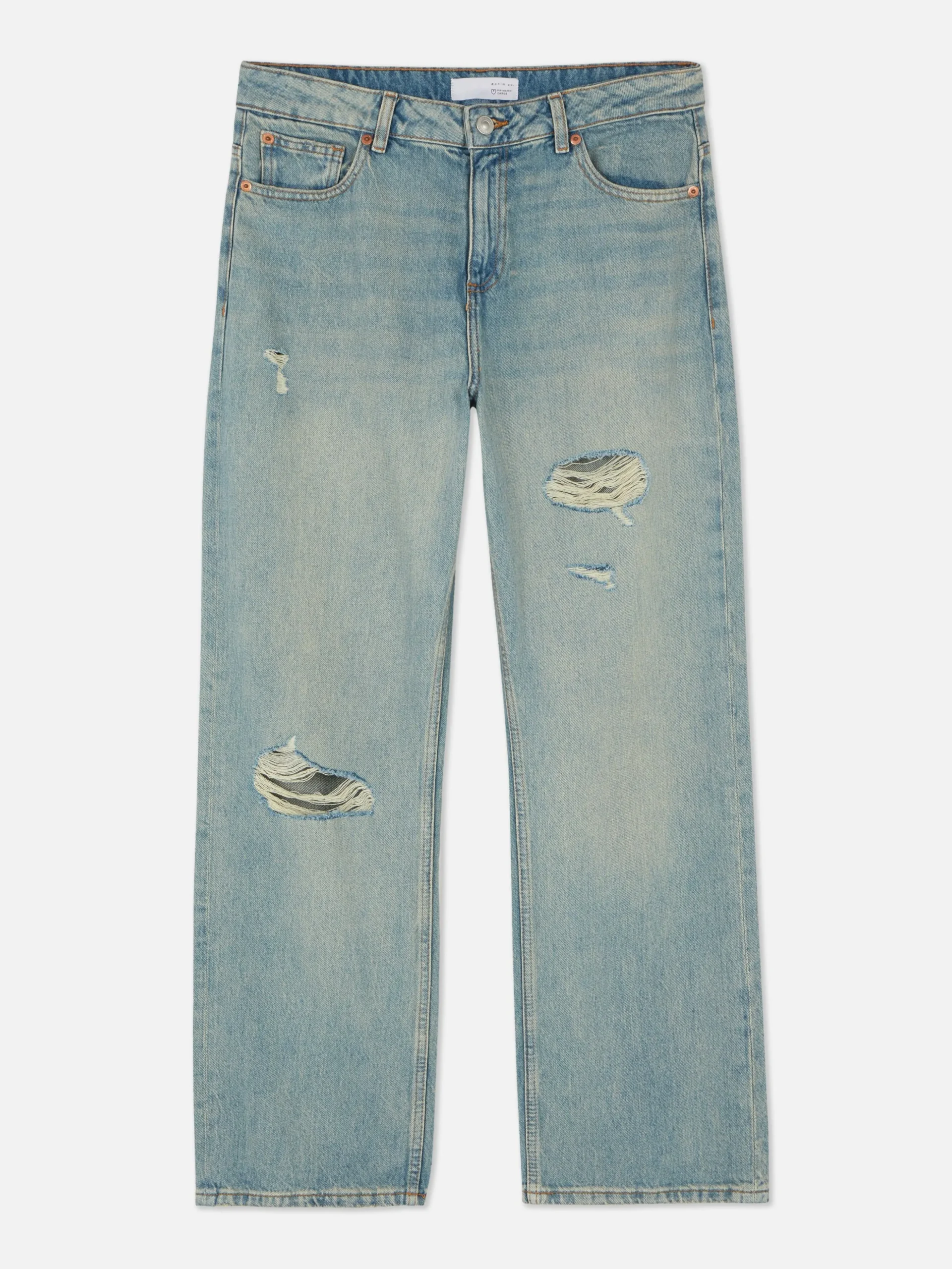 Calças Ganga Corte Perna Direita Rasgões