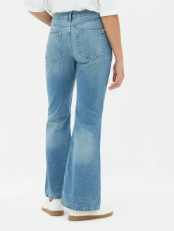 Calças Ganga Rígidas Corte Boca Sino Rasgões