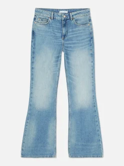 Calças Ganga Rígidas Corte Boca Sino Rasgões