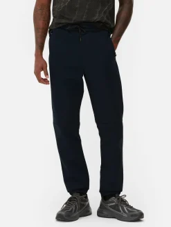 Calças Treino Texturadas Cintura Elástica