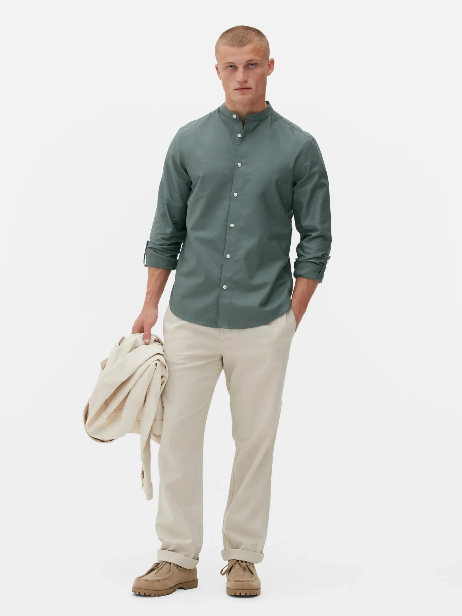 Camisa Botões Manga Enrolada