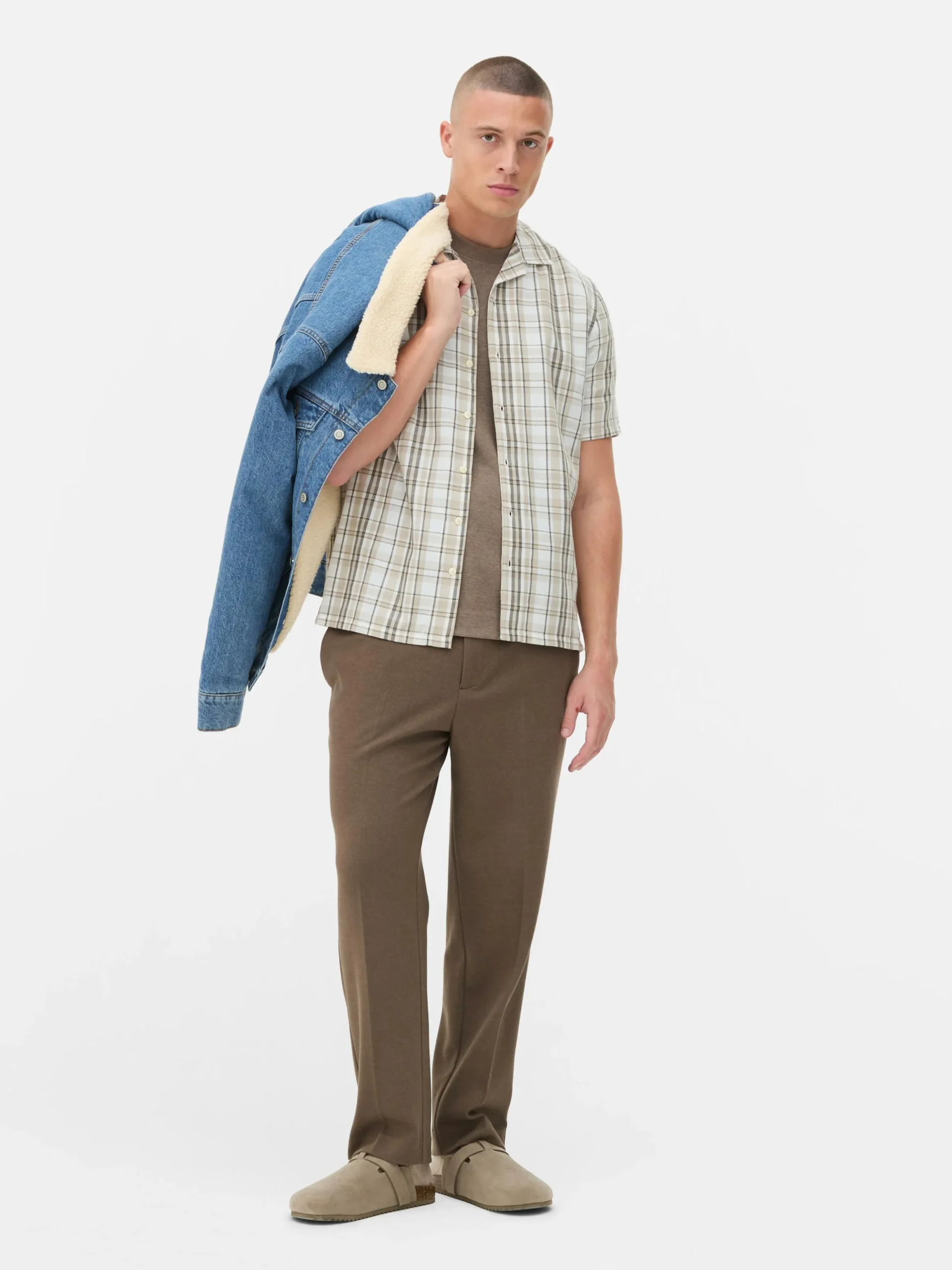 Camisa Manga Curta Xadrez Texturada