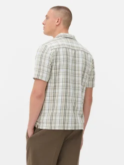 Camisa Manga Curta Xadrez Texturada