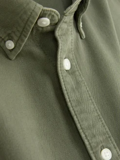 Camisa Sarja Algodão Manga Comprida