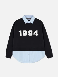 Camisa/camisola Malha Slogan Dois-em-um