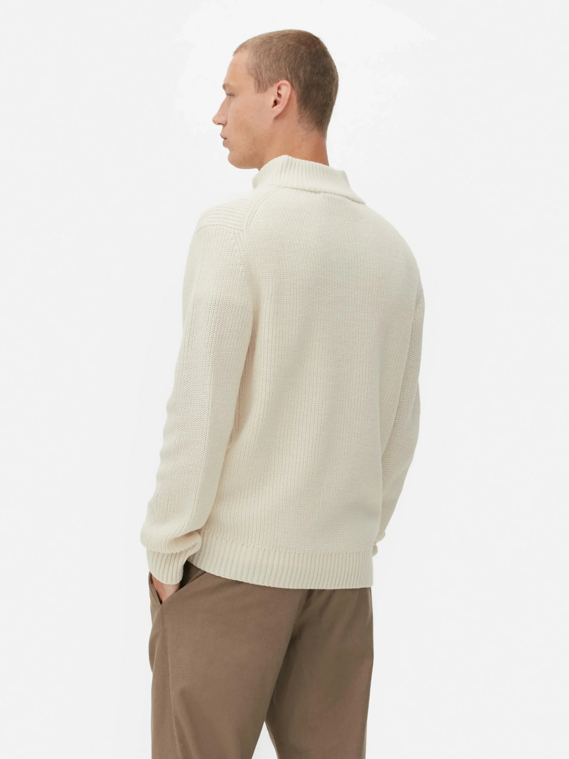 Camisola 1/2 Fecho Correr Malha Canelada