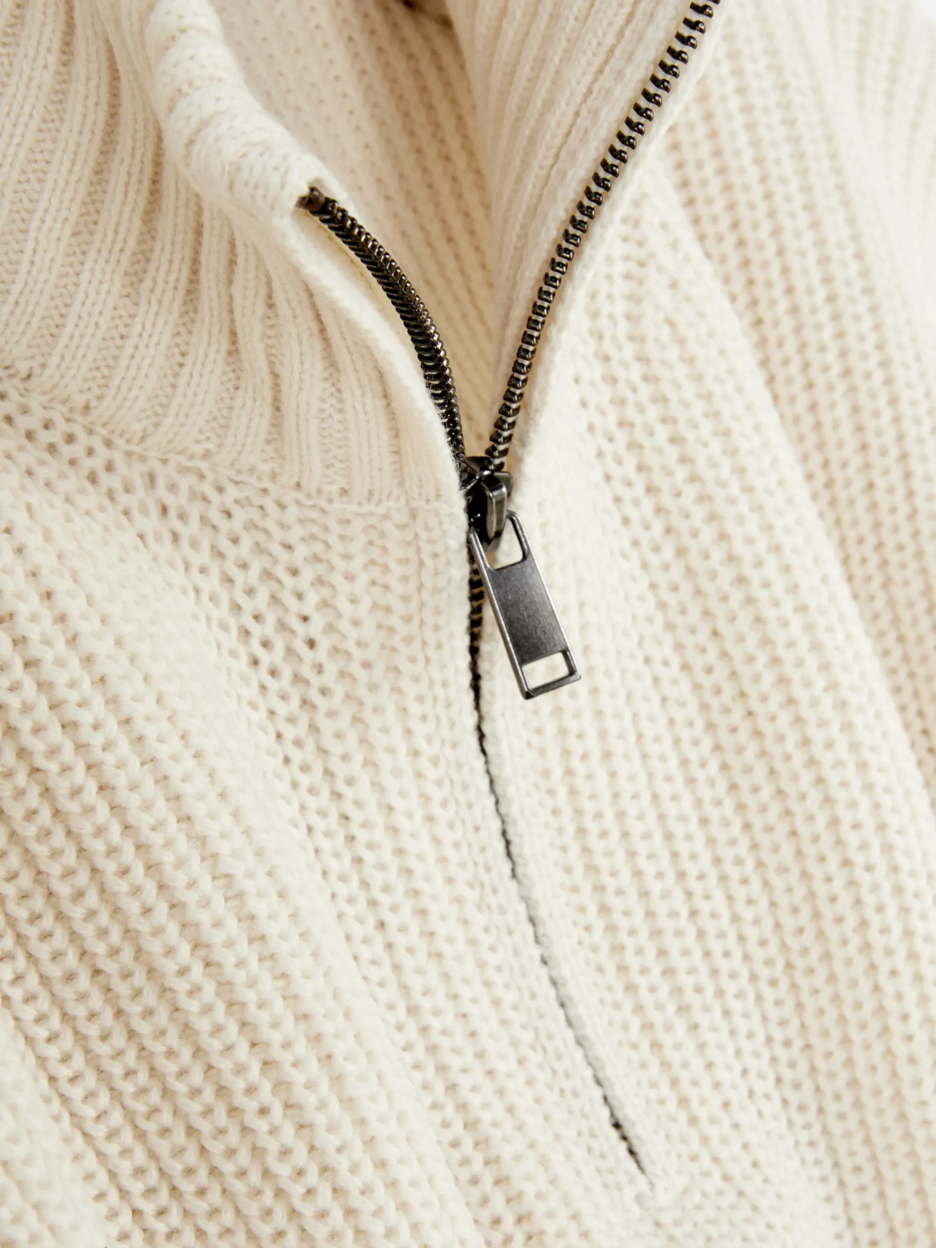 Camisola 1/2 Fecho Correr Malha Canelada