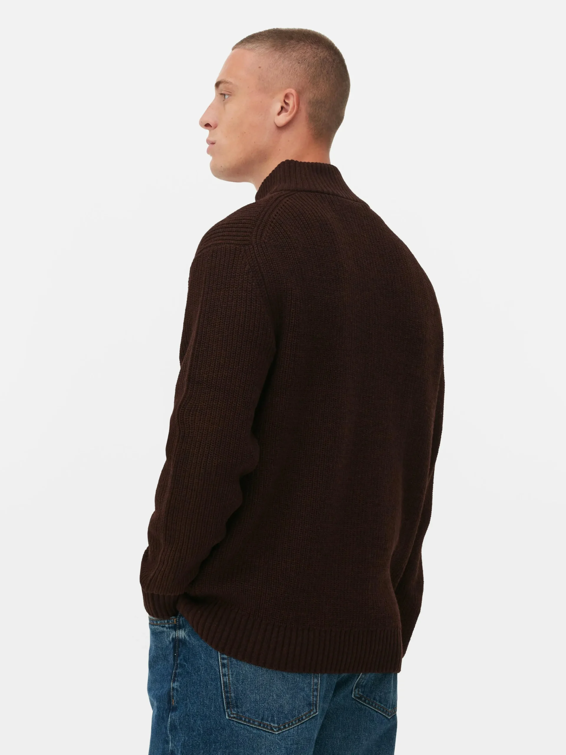 Camisola 1/2 Fecho Correr Malha Canelada