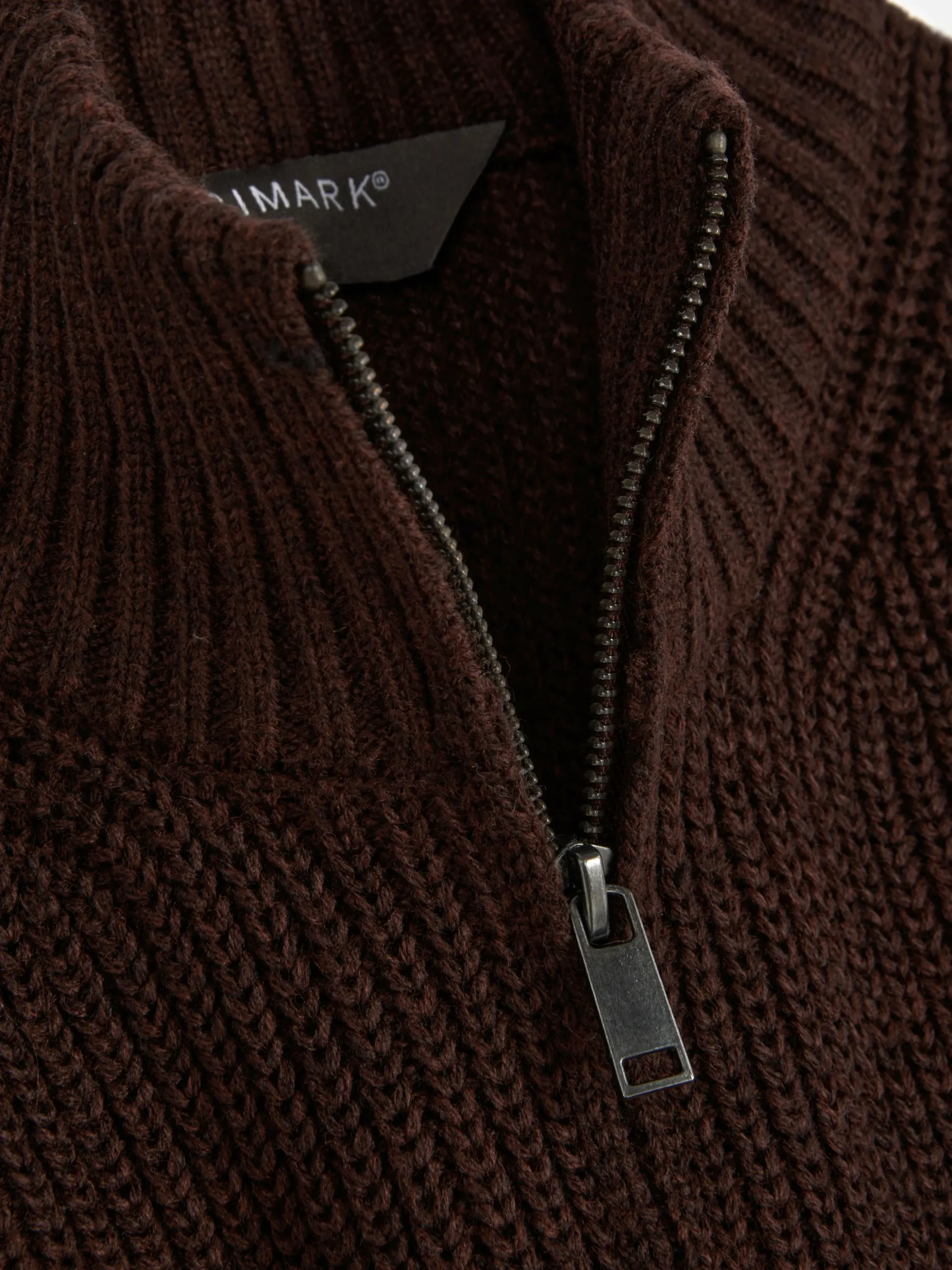 Camisola 1/2 Fecho Correr Malha Canelada