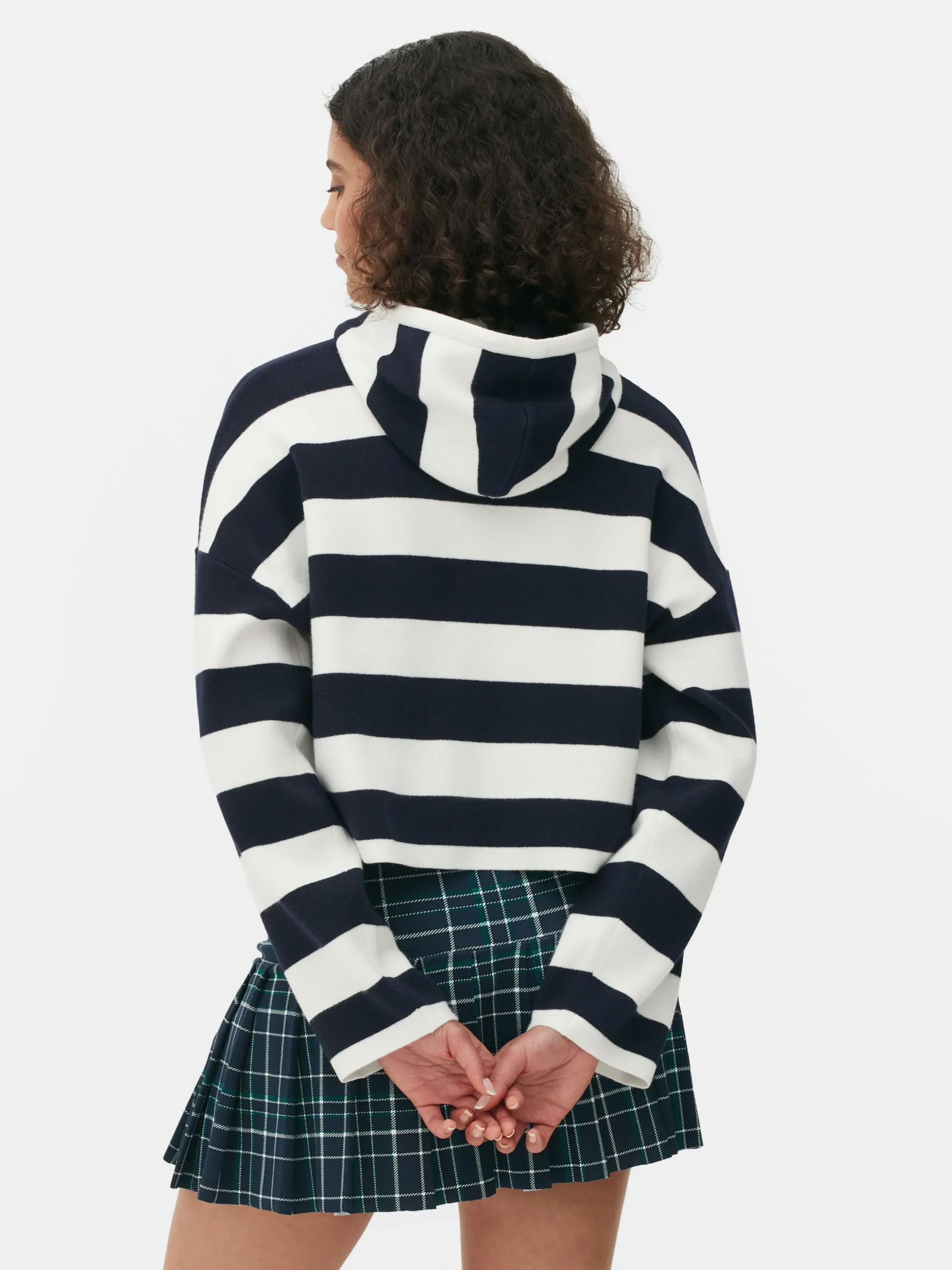 Camisola Capuz Malha Riscas