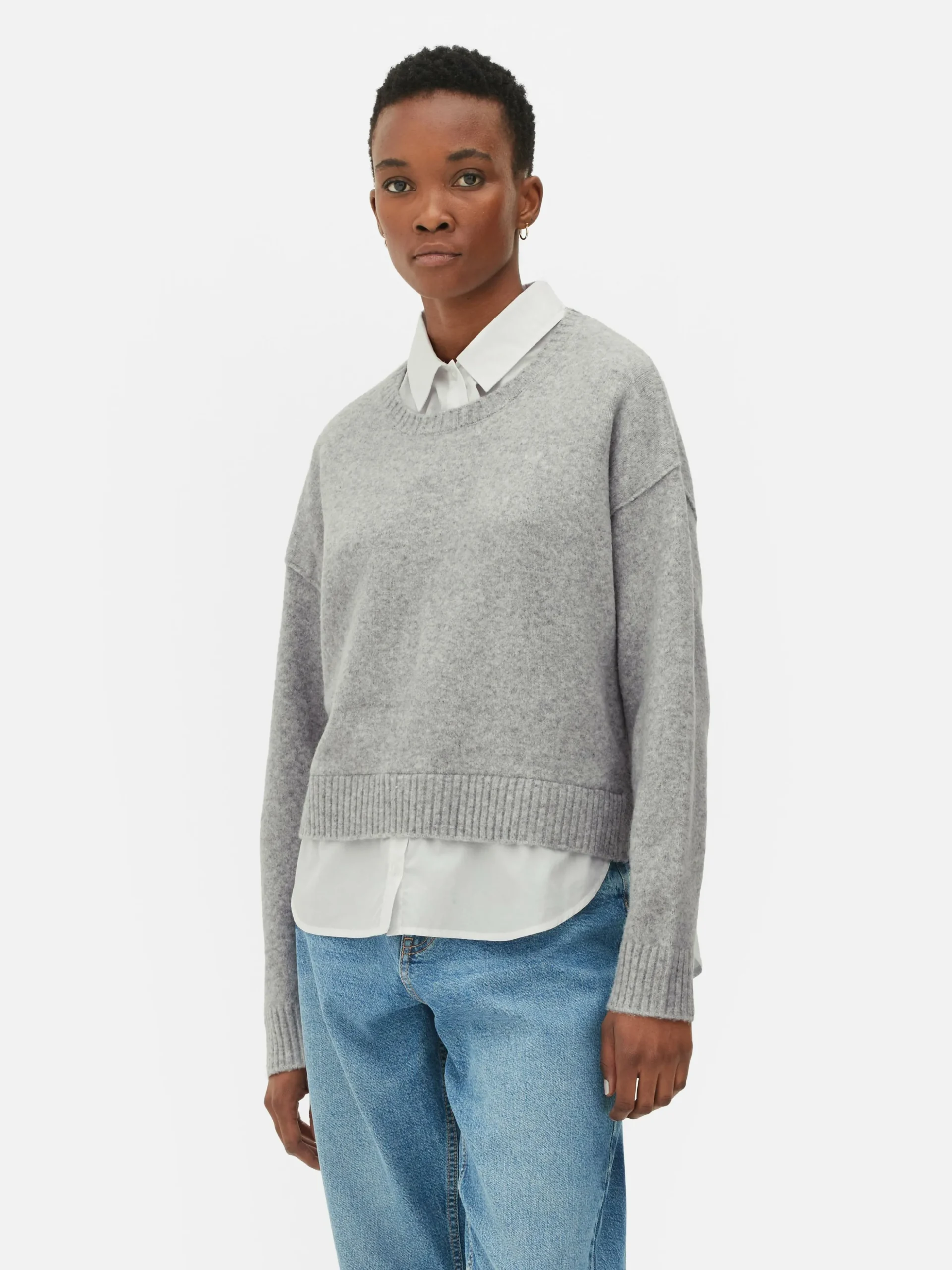 Camisola Colarinho Dois Em Um