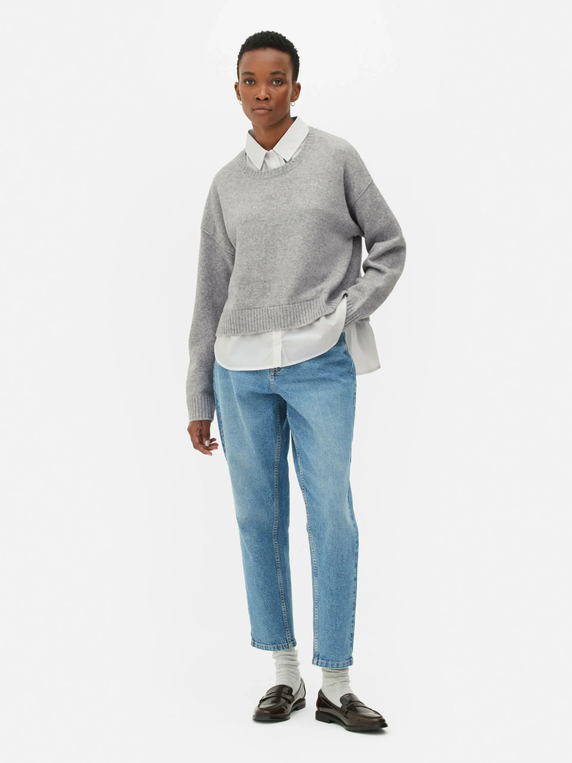 Camisola Colarinho Dois Em Um