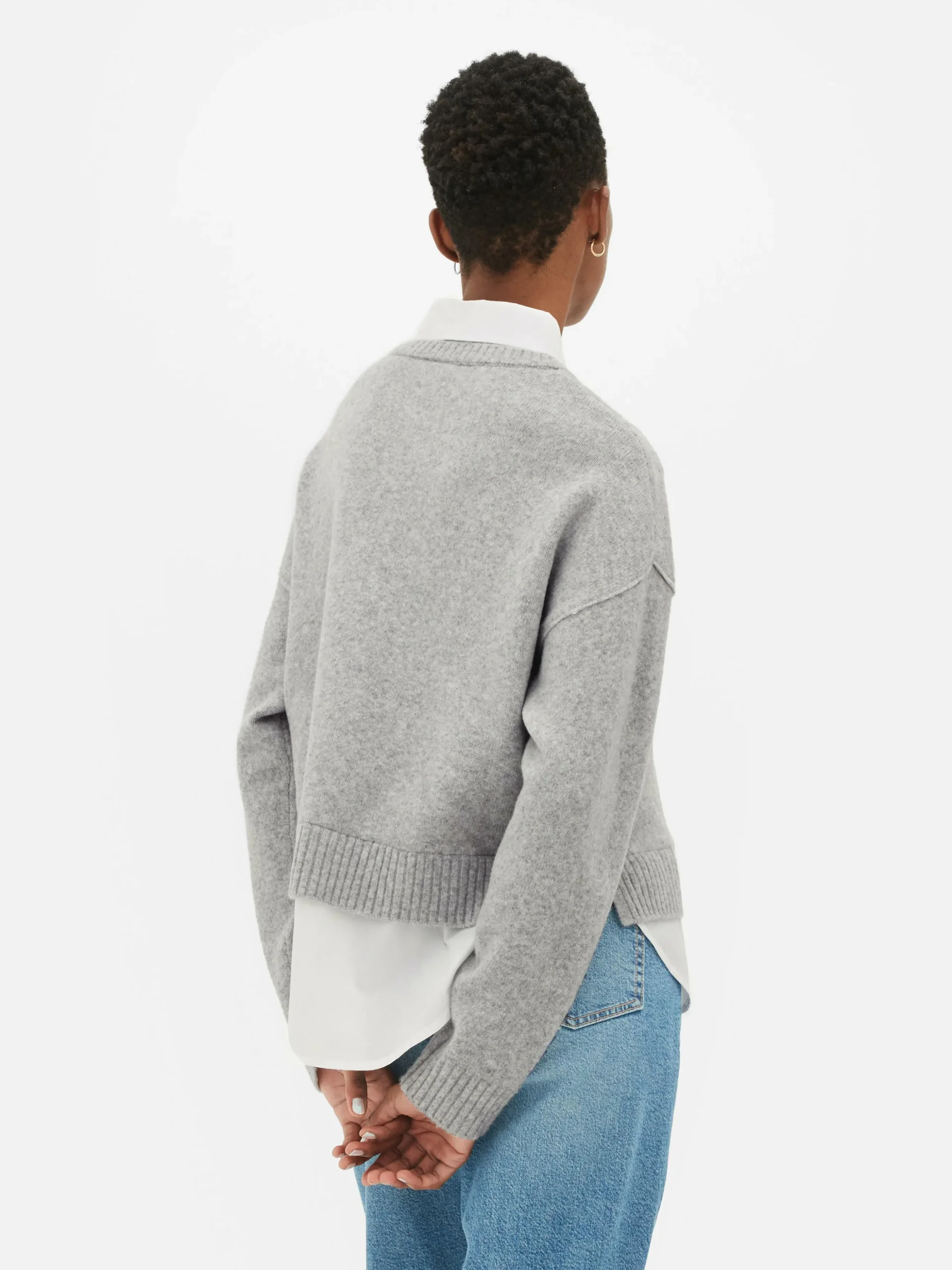 Camisola Colarinho Dois Em Um