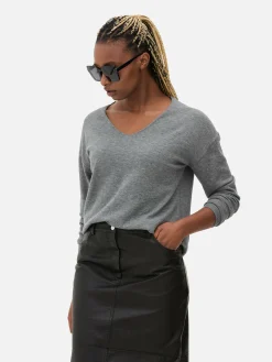 Camisola Decote V Malha Fina