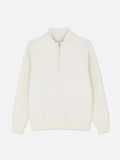 Camisola Fecho Correr 1/4 Textura Geométrica