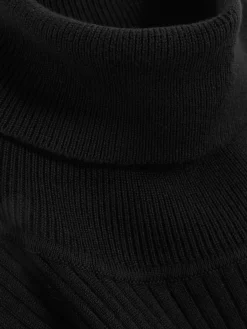 Camisola Gola Alta Dobra Malha Canelada