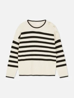 Camisola Gola Redonda Detalhe Botão