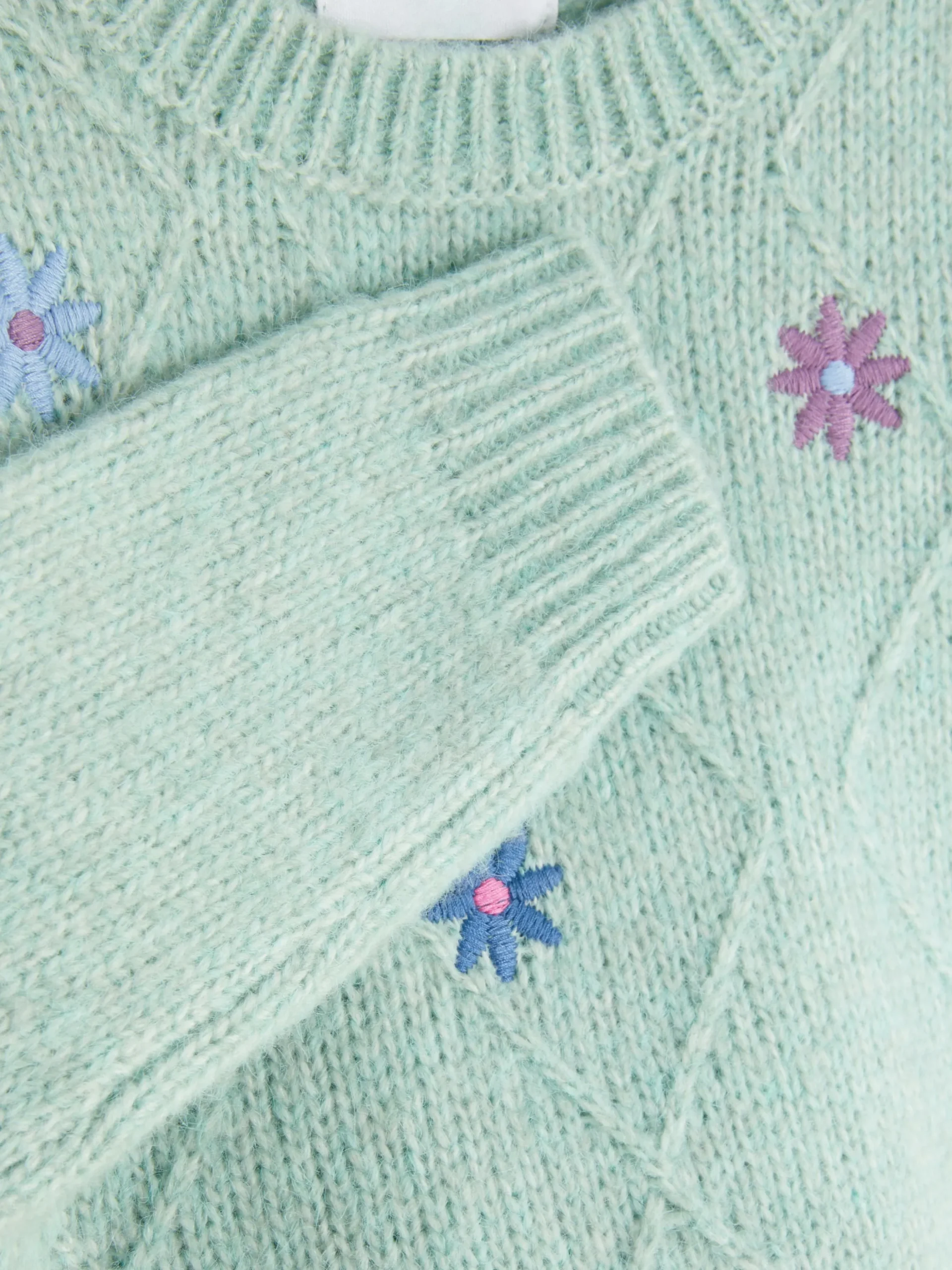 Camisola Malha Bordada Padrão Floral