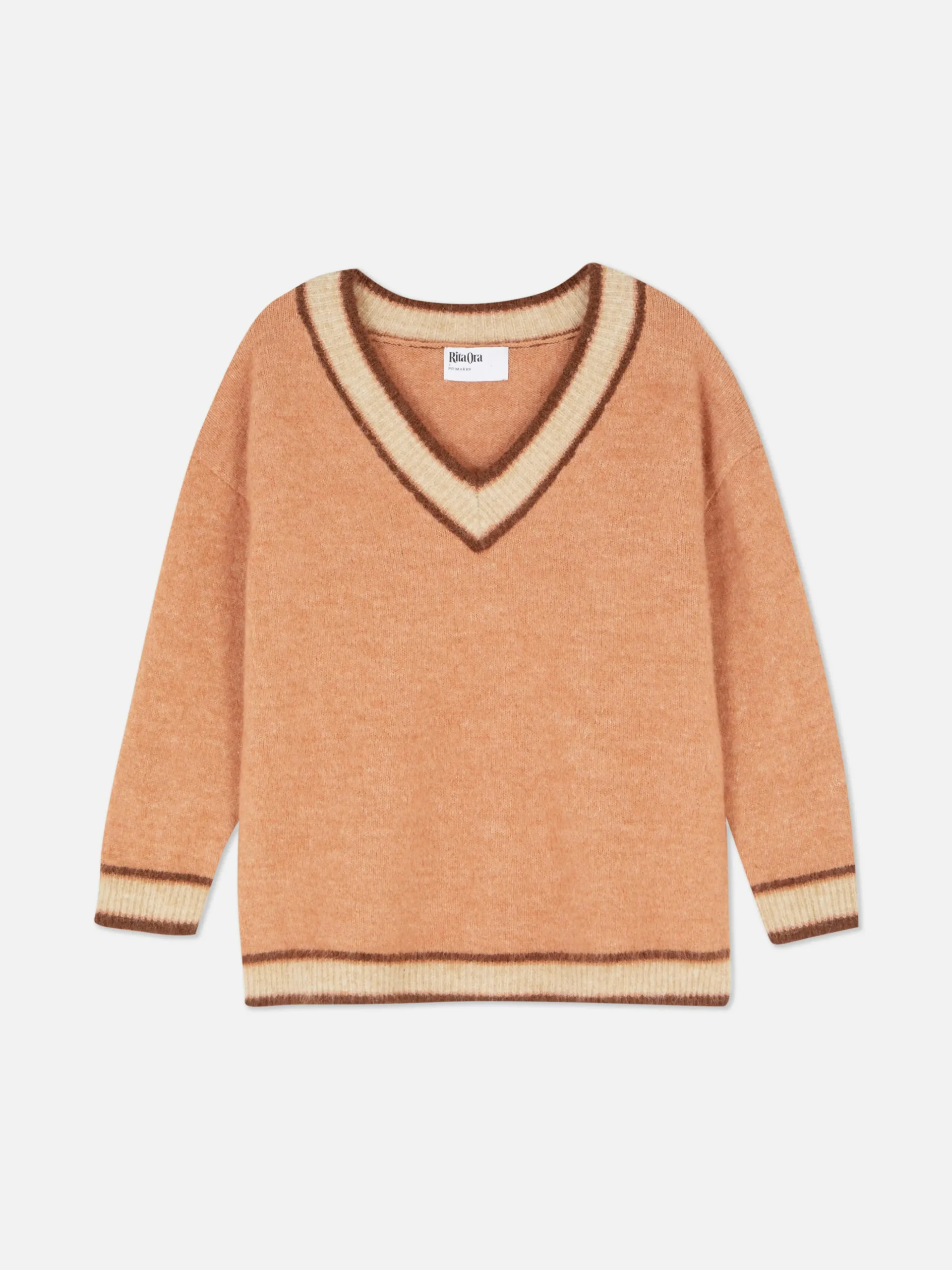 Camisola Malha Decote V Estilo Vintage Rita Ora