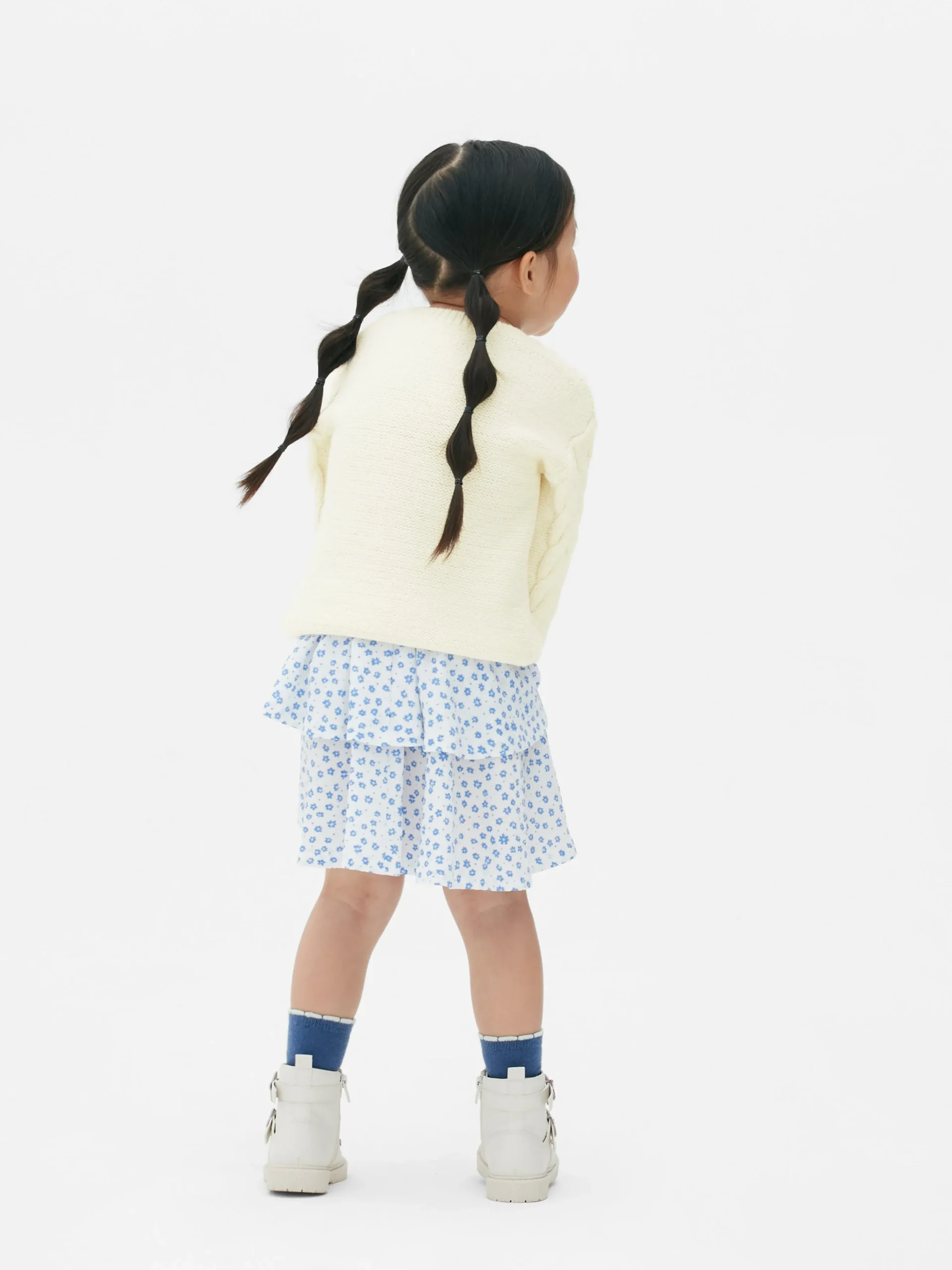 Camisola Malha Entrançada Bordada Padrão Floral