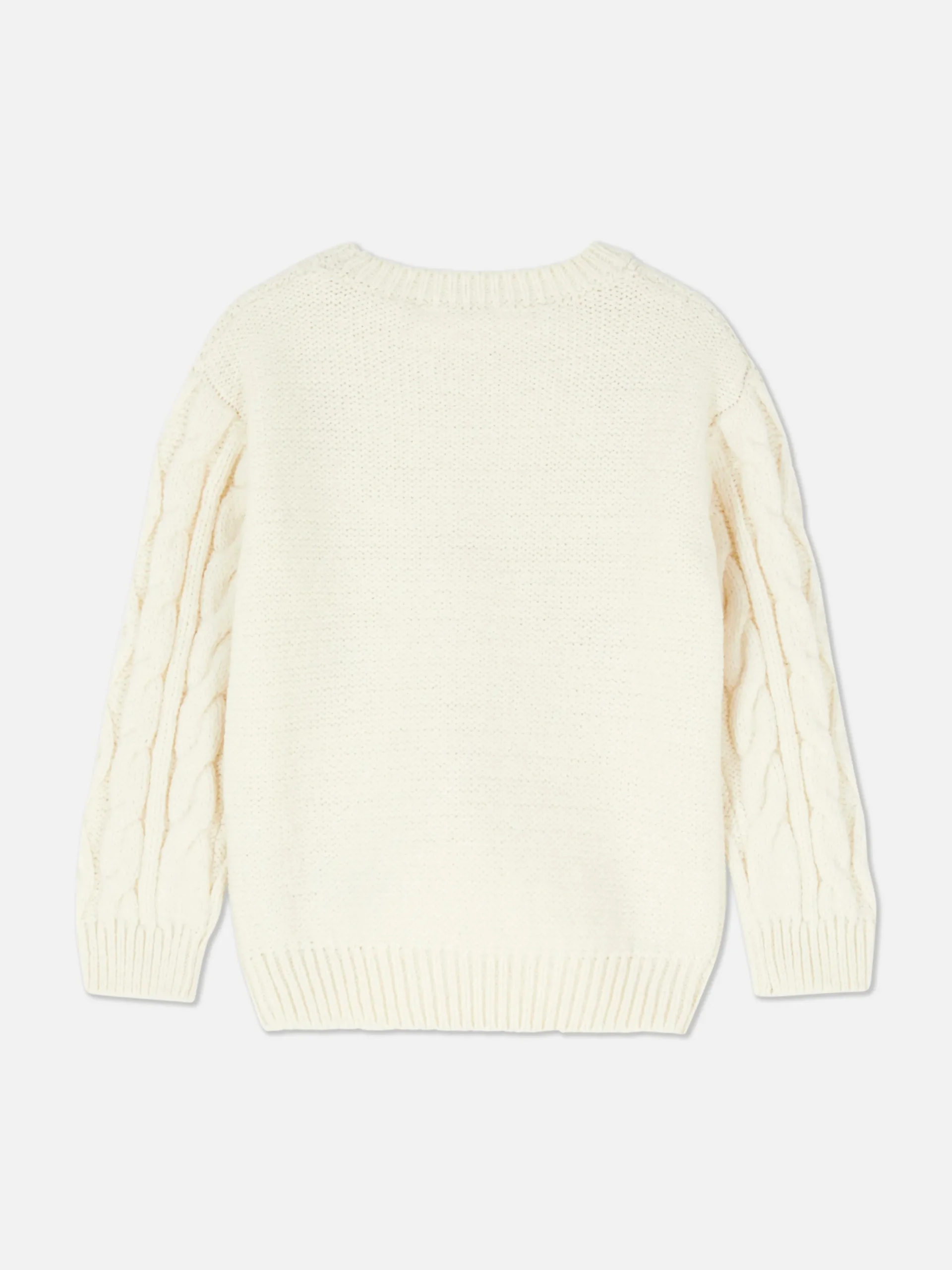 Camisola Malha Entrançada Bordada Padrão Floral