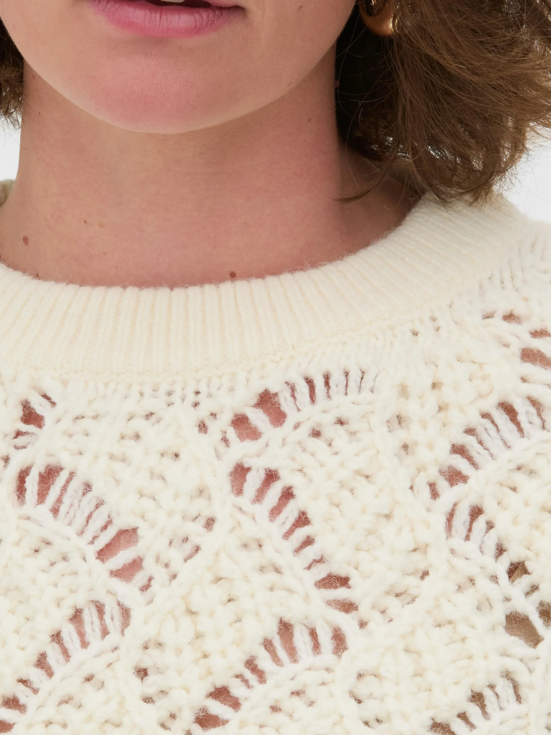 Camisola Malha Entrançada Ponto Aberto Rita Ora