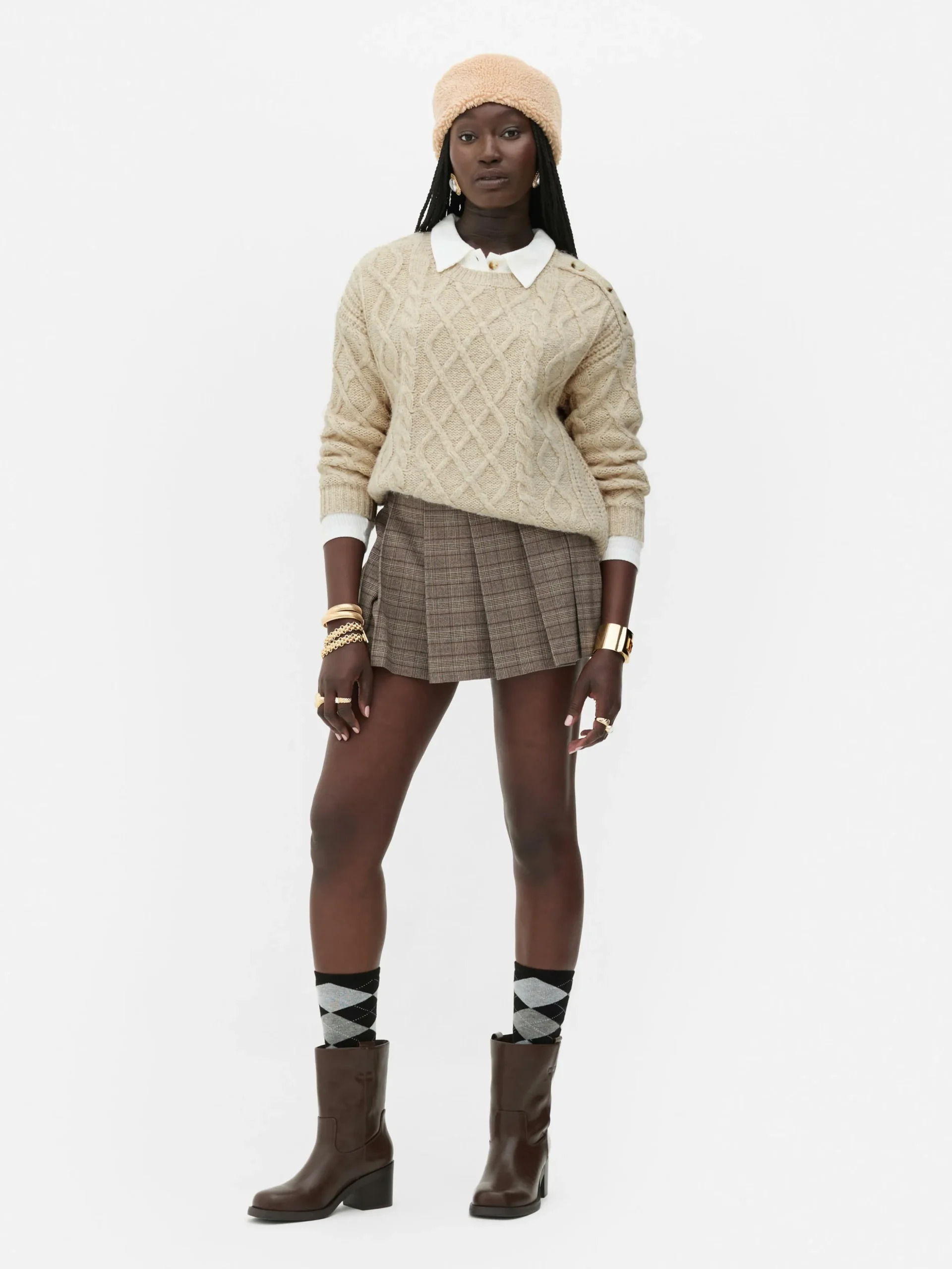 Camisola Malha Entrançada Botões Rita Ora