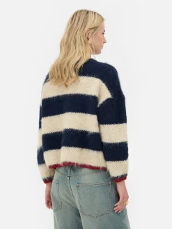 Camisola Malha Felpuda Riscas Rita Ora