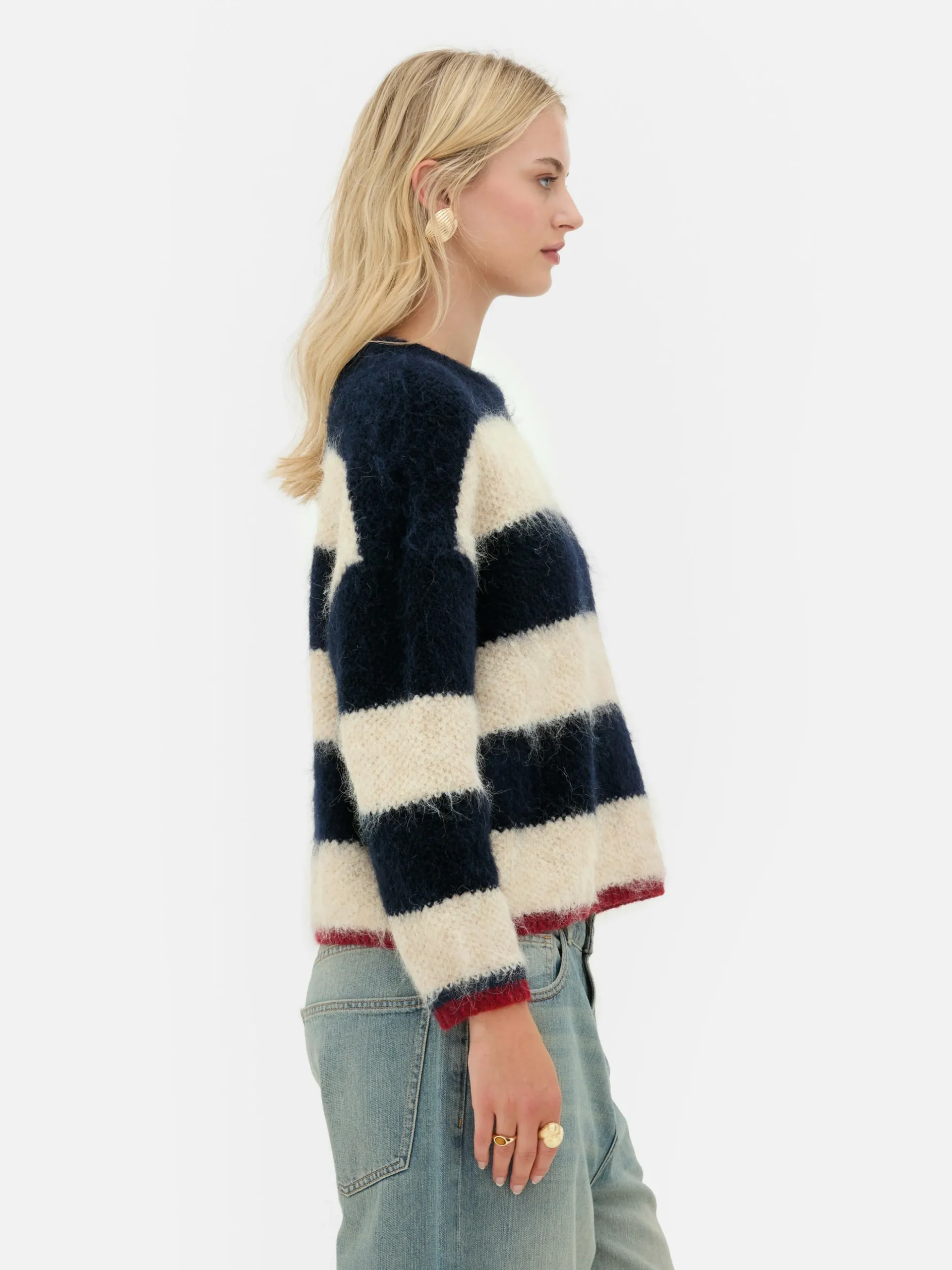 Camisola Malha Felpuda Riscas Rita Ora