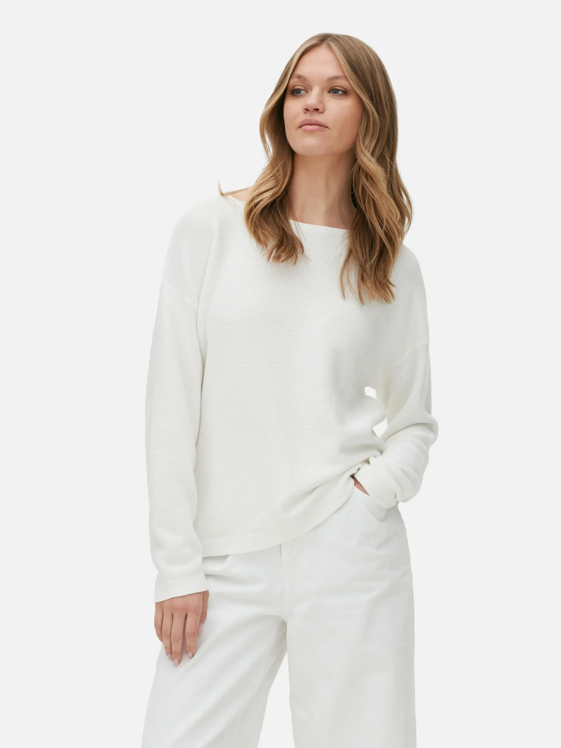 Camisola Manga Comprida Decote Barco