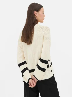 Camisola Riscas Detalhe Botão