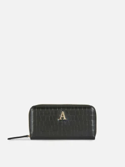 Carteira Fecho Correr Inicial Efeito Crocodilo