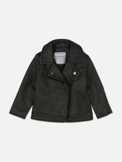 Casaco Estilo Motard Imitação Pele