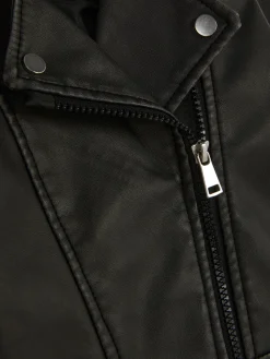 Casaco Estilo Motard Imitação Pele