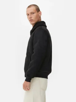 Casaco Imitação Camurça Colarinho Pelo Sintético